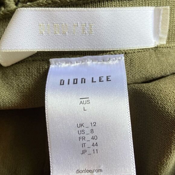 Dion Lee Green Pants Trousers Knit Pinnacle Open Crochet Moss Flared Size 8 - Picture 13 of 14